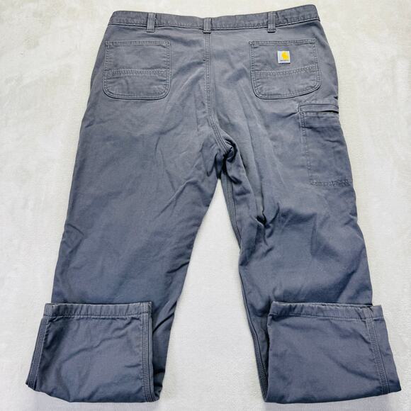 Carhartt Pants Men 44x32 Gray Rugged Flex Relaxed Fit Canvas Knit Lined Utility - Picture 9 of 14
